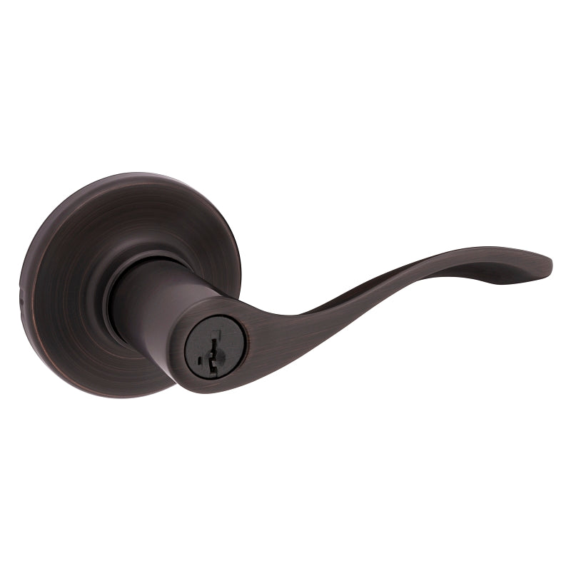 Kwikset 405BL 11P Entry Lever, Thumbturn Lock, Venetian Bronze, Zinc, Residential, Reversible Hand