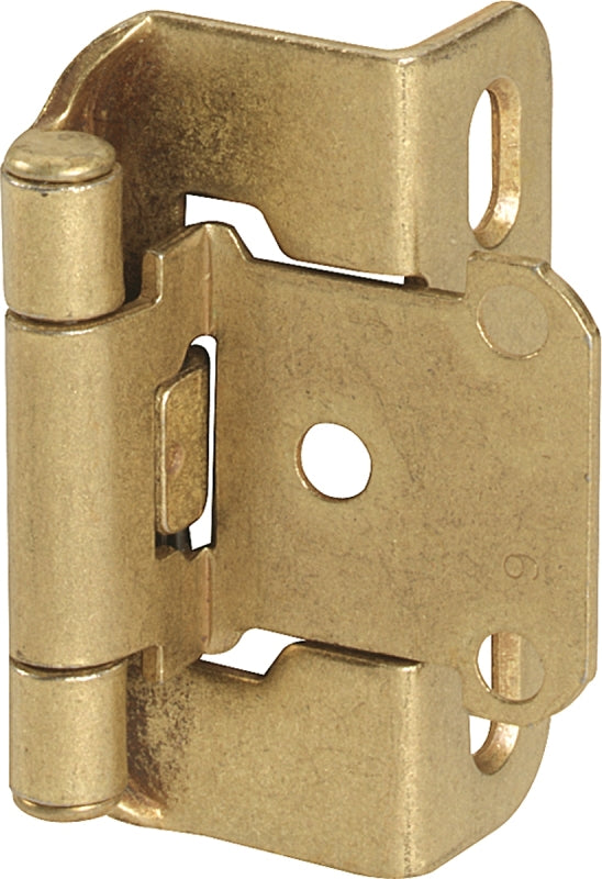 Amerock BPR7550BB Cabinet Hinge, Burnished Brass, 2-1/4 in L x 1-1/2 in W