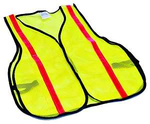 Safety Works SWX00354 High-Visibility Safety Vest, One-Size, Polyester, Lime Yellow, Hook and Loop