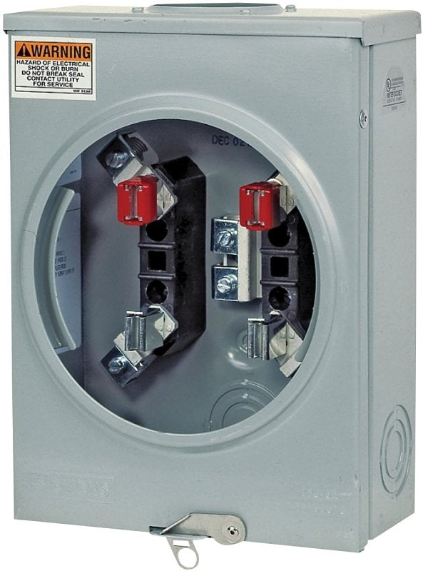 Siemens SUAT417-XG Meter Socket, 1-Phase, 200 A, 600 V, 4-Jaw, Overhead, Underground Cable Entry, NEMA 3R Enclosure