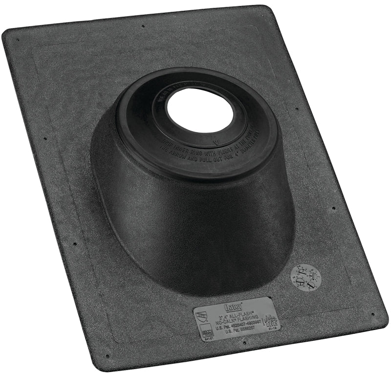 Hercules High-Rise Series 11919 Roof Flashing, 15 in OAL, 11-1/4 in OAW, 1-1/2 to 3 in Pipe, Steel