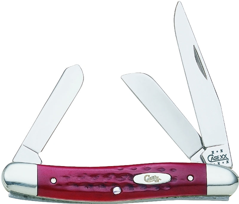 Case XX 00786 Folding Pocket Knife, Clip, Sheep Foot and Spey Blade, Polished Mirror, Stainless Steel Blade, 3-Blade