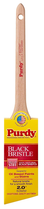 Purdy 024020 Trim Brush, Natural Black, Hardwood Handle, 2 in W, China Bristle, Rat Tail Handle