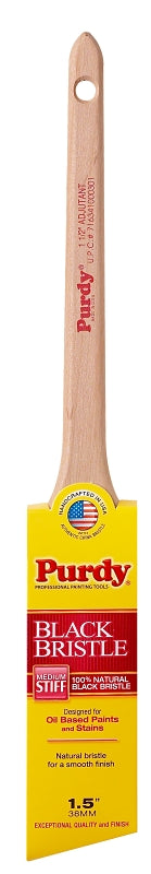 Purdy 024015 Trim Brush, Natural Black, Natural Hardwood Handle, 1-1/2 in W, China Bristle, Rat Tail Handle