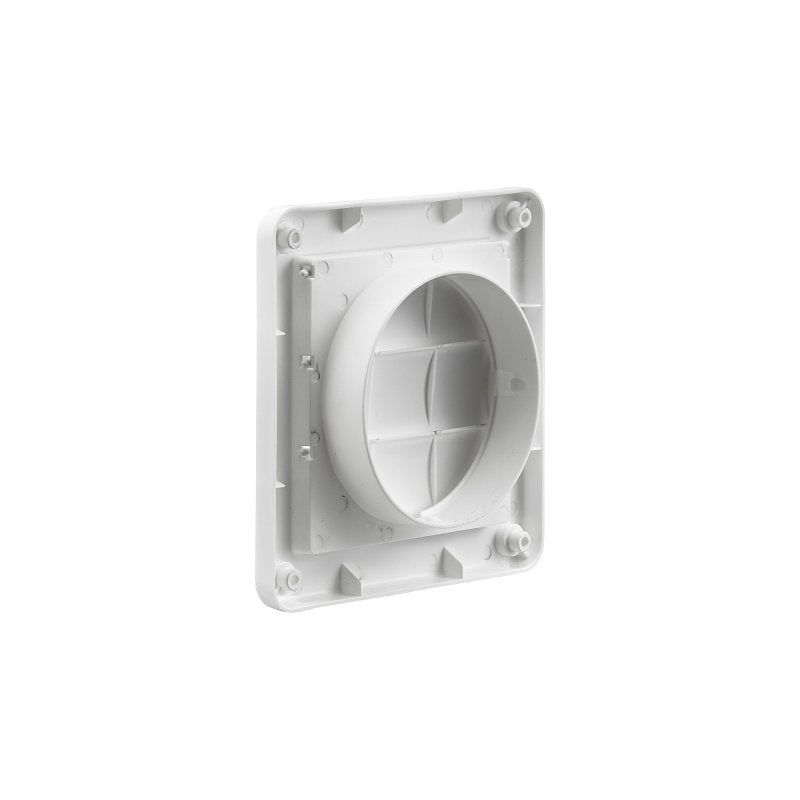 Lambro 2676W Louvered Vent, 4 in L, 4.64 in W, Plastic, White, Wall Installation