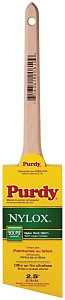Purdy 144080225 Paint Brush, 2-1/2 in W, Angular Brush, 2-11/16 in L Bristle, Nylon Bristle, Rat Tail Handle