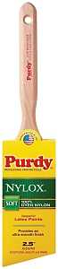 Purdy 144152225 Paint Brush, 2-1/2 in W, Angular Brush, 2-15/16 in L Bristle, Nylon Bristle, Fluted Handle
