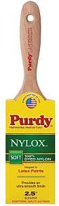 Purdy 144380225 Paint Brush, 2-1/2 in W, Flat Brush, 2-15/16 in L Bristle, Nylon Bristle, Beaver Tail Handle