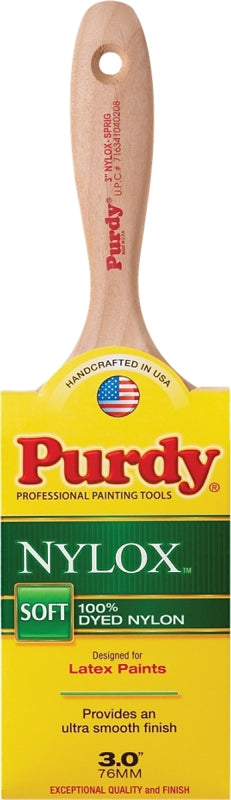 Purdy 380230 Trim Brush, Natural Hardwood Handle, 3 in W, Nylon Bristle, Beaver Tail Handle