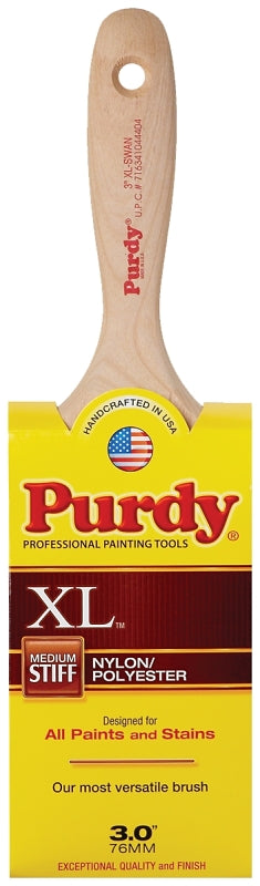 Purdy 144400330 Wall Brush, 3 in W, 3-7/16 in L Bristle, Nylon/Polyester Bristle, Beaver Tail Handle
