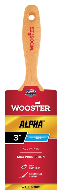 Wooster 4233-3 Paint Brush, 3 in W, 3-3/16 in L Bristle, Varnish Handle