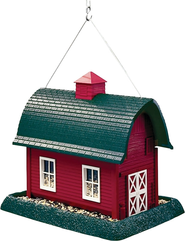 North States Village Series 9061 Wild Bird Feeder, Barn, 8 lb, Safflower Seed, Sunflower Seed, Wild Bird Seed, Plastic