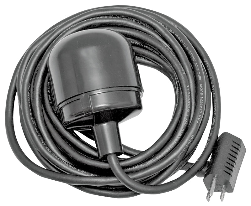 Superior Pump 92000 Float Switch, 10, 90 A, 120 V, 10 ft Cord