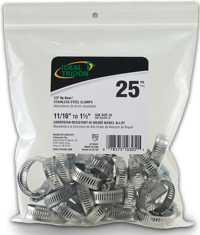 Ideal-Tridon Hy-Gear 67-6 Series 6716550 Worm Gear Hose Clamp, Stainless Steel