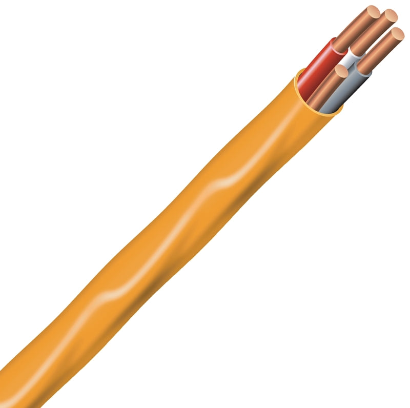 Romex NMB10/3 PINK Non-Metallic Cable, 10 AWG Wire, 3-Conductor, 25 ft L, Copper Conductor, PVC Insulation