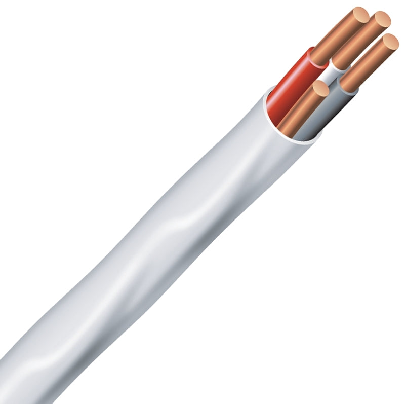 Romex 14/3NM-WGX25 Building Wire, 14 AWG Wire, 3 -Conductor, 25 ft L, Copper Conductor, PVC Insulation, Nylon Sheath