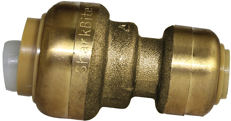 SharkBite UR050A Tube Coupling, 1/2 x 1/4 in, Brass, 200 psi Pressure
