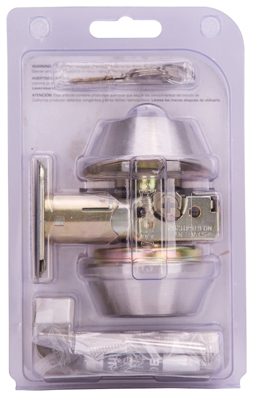 ProSource DB62V-PS Deadbolt, 3 Grade, Stainless Steel, 2-3/8 to 2-3/4 in Backset, KW1 Keyway, Pack of 3