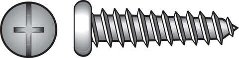 Hillman No. 8 X 5/8 in. L Phillips/Slotted Pan Head Sheet Metal Screws 100 pk