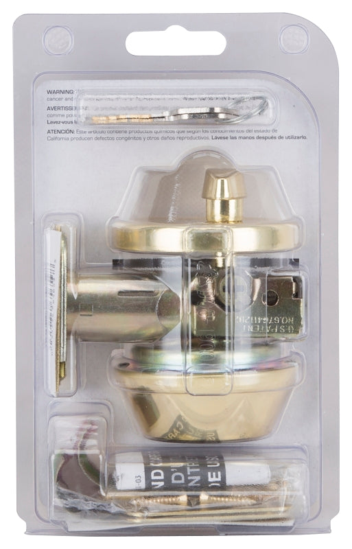 ProSource DB71V-PS Deadbolt, 3 Grade, Polished Brass, 2-3/8 to 2-3/4 in Backset, KW1 Keyway, Pack of 3