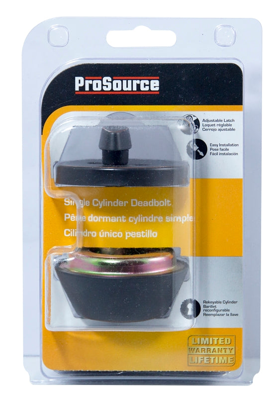 ProSource DBX1V-PS Deadbolt, 3 Grade, Aged Bronze, 2-3/8 to 2-3/4 in Backset, KW1 Keyway, 1-3/8 to 1-3/4 in Thick Door, Pack of 3
