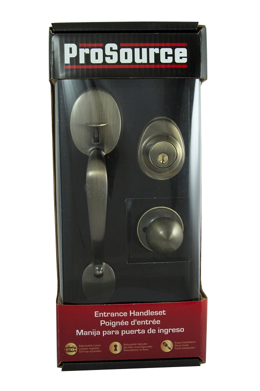 ProSource S7831-PS Combination Lockset, Antique Brass, T3 Interior Handle, 3 Grade, Brass
