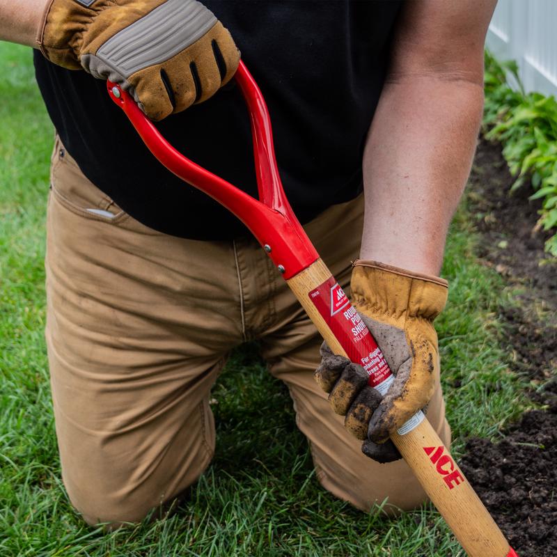 Ace 47 in. Steel Round Drain Spade Wood Handle