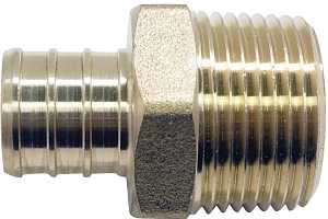 Apollo APXMA3434 Pipe Adapter, 3/4 in, PEX x MPT, Brass, 200 psi Pressure, 24/CT
