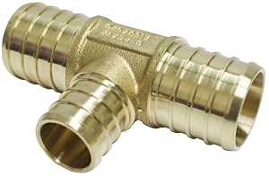 Apollo APXT1134 Tube Tee, 1 x 3/4 in, Barb, Brass