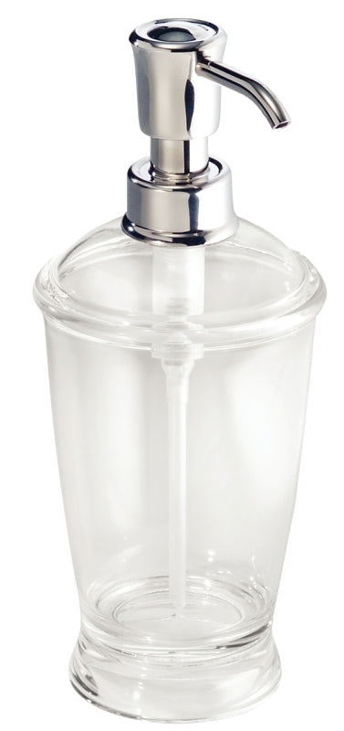 iDESIGN 45620 Soap Dispenser, 12 oz Capacity, Plastic, Clear, Chrome-Plated, Pack of 2