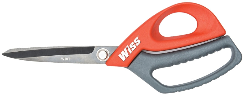 Wiss CW10T Tradesman Shear, 10 in OAL, 3-3/4 in L Cut, Steel Blade, Ergonomic, Offset Handle, Rawhide Handle