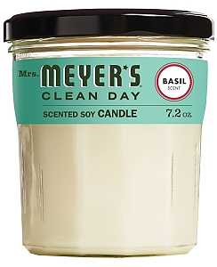 Mrs. Meyer's 44116 Soy Candle, Basil Scent Fragrance, 35 hr Burning, Creamy Candle