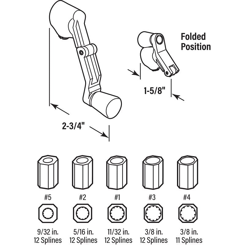 Prime-Line H 3960 Crank Handle, Zinc, Bronze
