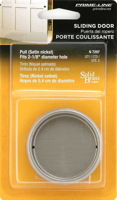 Prime-Line N 7297 Door Pull, 5/16 in D, Brass, Satin Nickel
