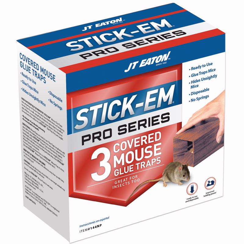 JT Eaton Stick-Em Pro Series Small Covered Animal Trap For Mice 3 pk, Pack of 12