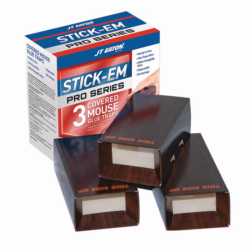 JT Eaton Stick-Em Pro Series Small Covered Animal Trap For Mice 3 pk, Pack of 12