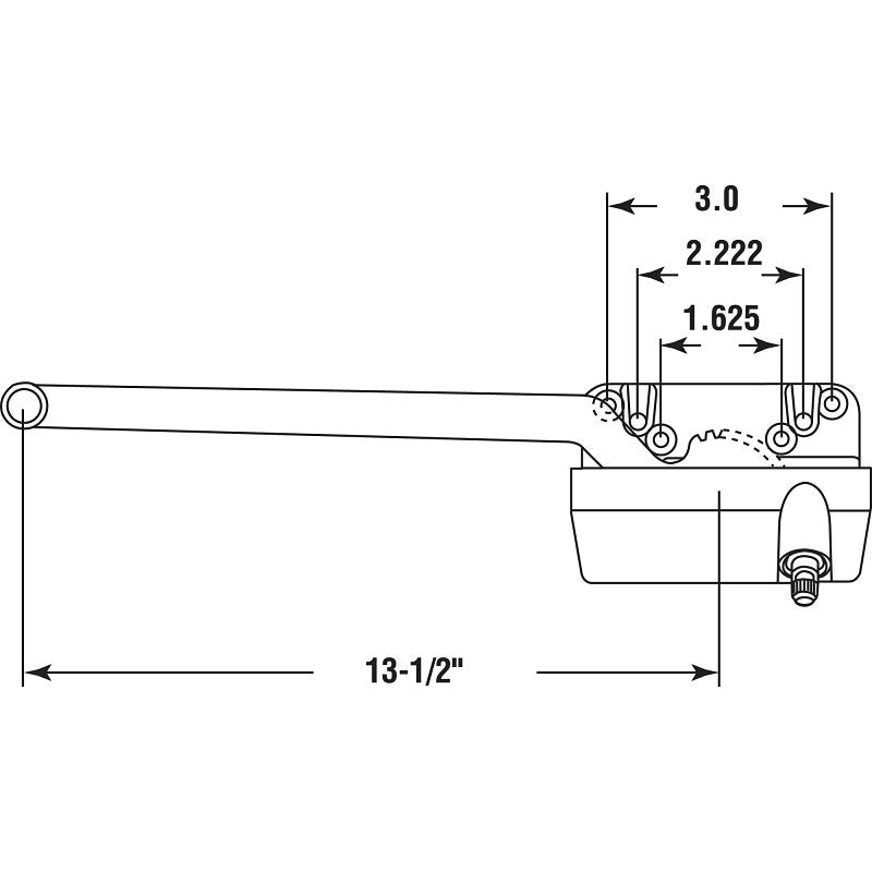 AmesburyTruth TH 23028 Window Operator, Left, Zinc, Powder-Coated