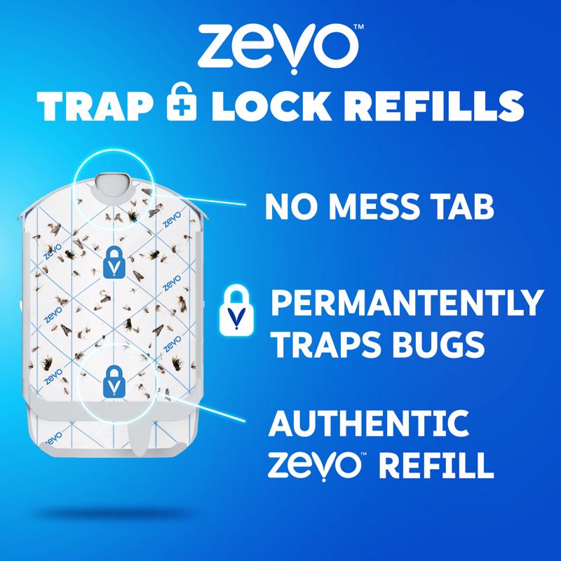 Zevo Refill Kit 4 in. W X 7 in. L Gray/White 2 ct, Pack of 8