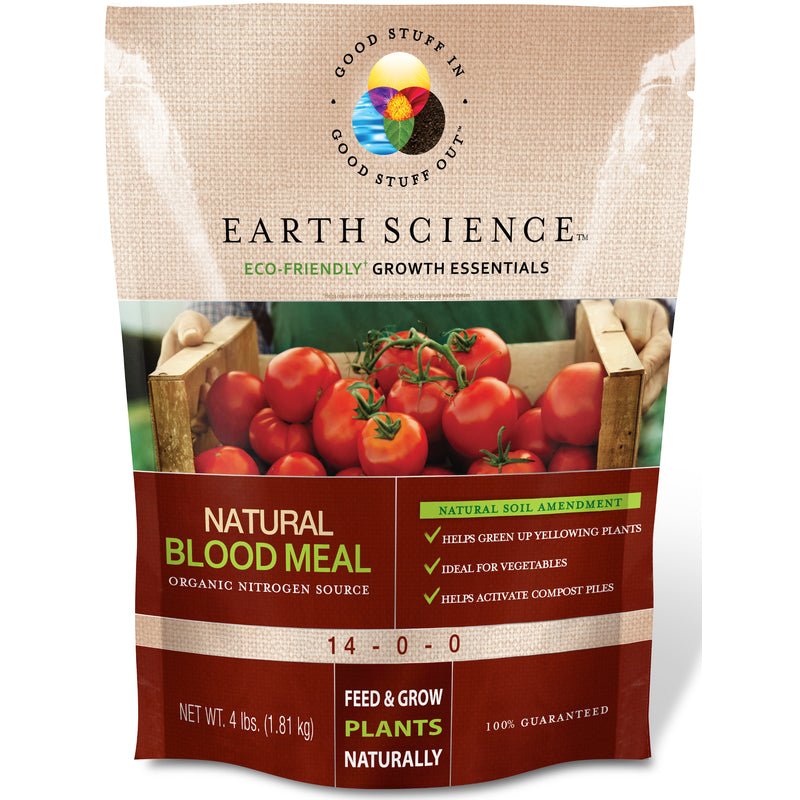 Earth Science Growth Essentials Organic Blood Meal Soil Amendment 400 sq ft 4 lb, Pack of 6