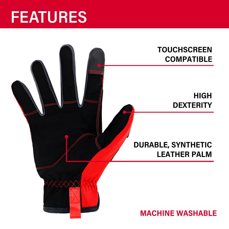 Ace L I-Mesh High Performance Utility Red Gloves