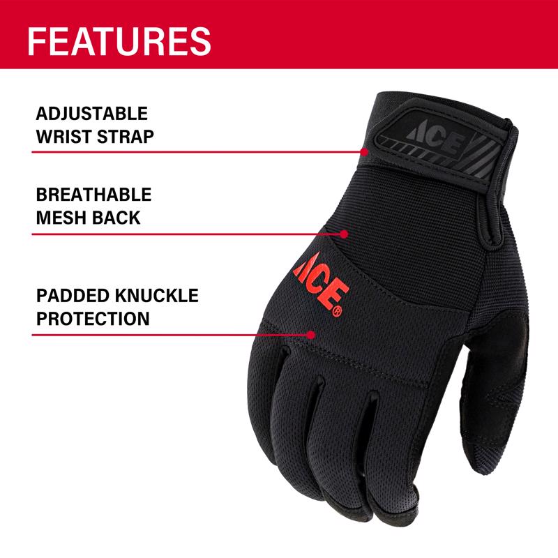 Ace L I-Mesh General Purpose Black Gloves