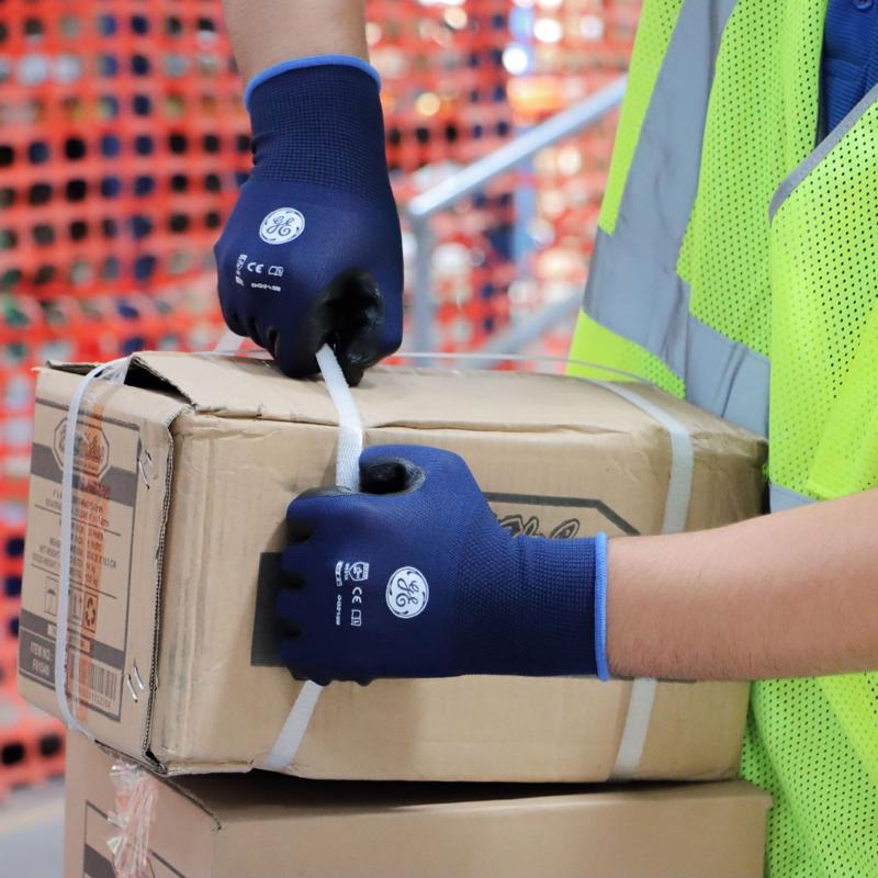 General Electric Unisex Dipped Gloves Black/Blue L 1 pair