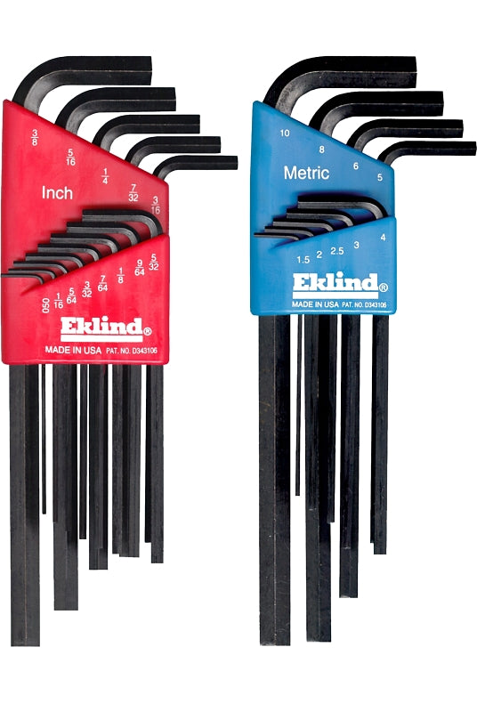 Eklind Hex-L 10222 Hex Key Combo Set, 22-Piece, Alloy Steel, Black
