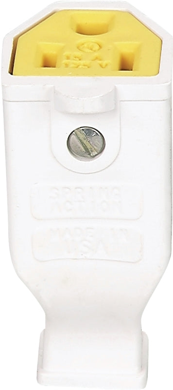 Eaton Wiring Devices SA993W Electrical Connector, 2 -Pole, 15 A, 125 V, NEMA: NEMA 5-15, White