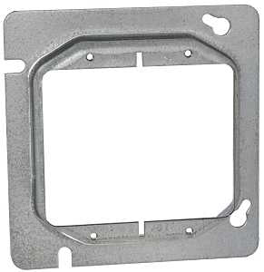 Raco 841 Box Cover, 1/2 in L, 4.688 in W, Square, 2-Gang, Steel, Gray
