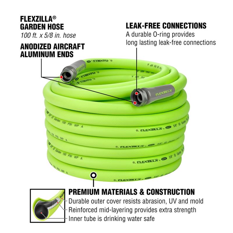 Legacy Flexzilla 5/8 in. D X 100 ft. L Heavy Duty Premium Grade Garden Hose