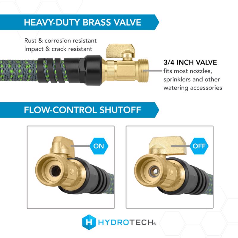 Hydrotech 5/8 in. D X 50 ft. L Medium Duty Professional Grade Expandable Lightweight Garden Hose, Pack of 3