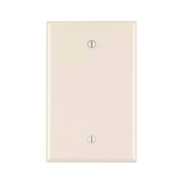 Leviton PJ13-T Blank Wallplate, 4-7/8 in L, 3-1/8 in W, 1/4 in Thick, 1 -Gang, Nylon, Light Almond, Box Mounting