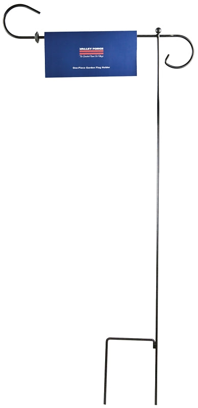 Valley Forge 60718 Garden Flag Holder, 40 in L, Steel, Black, Polished