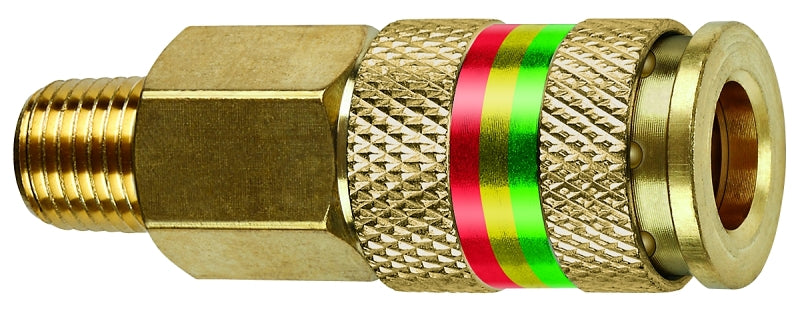 Tru-Flate 13-513 Coupler, U-Style, 1/4 in, MNPT, Brass